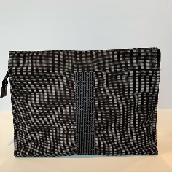 Hermes Clutch Bag Authentic Gray Canvas - Picture 3 of 16